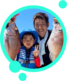 わんぱっく壱岐で海釣りを楽しむ親子